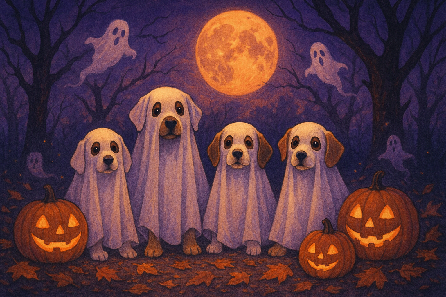 Halloween, Dogs, ghost, spooky